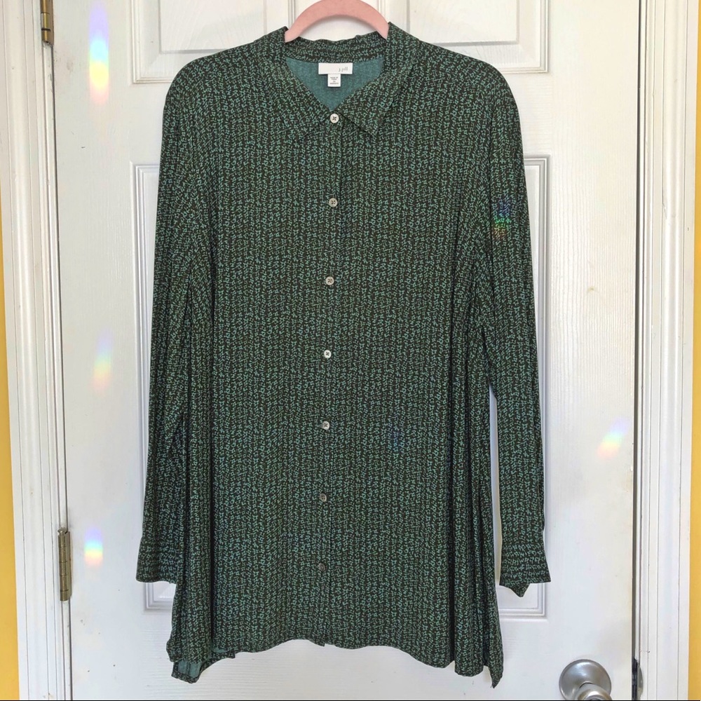 J. Jill tunic top, size 2X, teal/brown